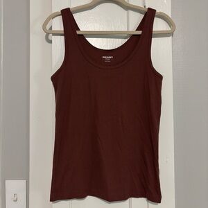 NWOT Women’s Rust Brown Old Navy First-Layer Sleeveless Rib Scoop Neck Tank Top
